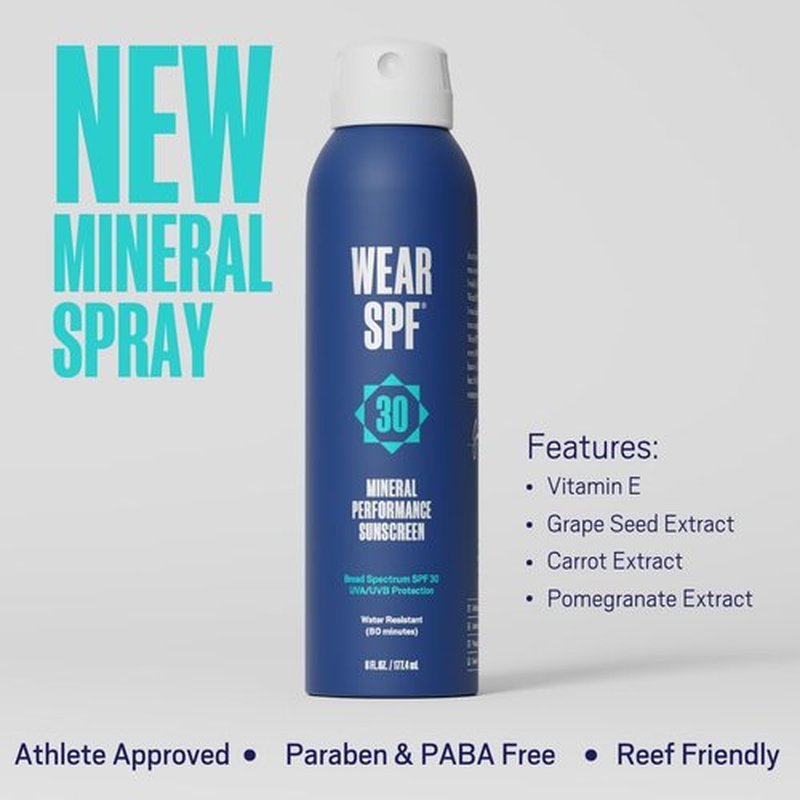 WearSPF Mineral Performance Sunscreen Spray by Justin Thomas SPF 30 Easy-To-Apply Continuous Sport Spray Water and Sweat Resistant, 6 fl oz (3)