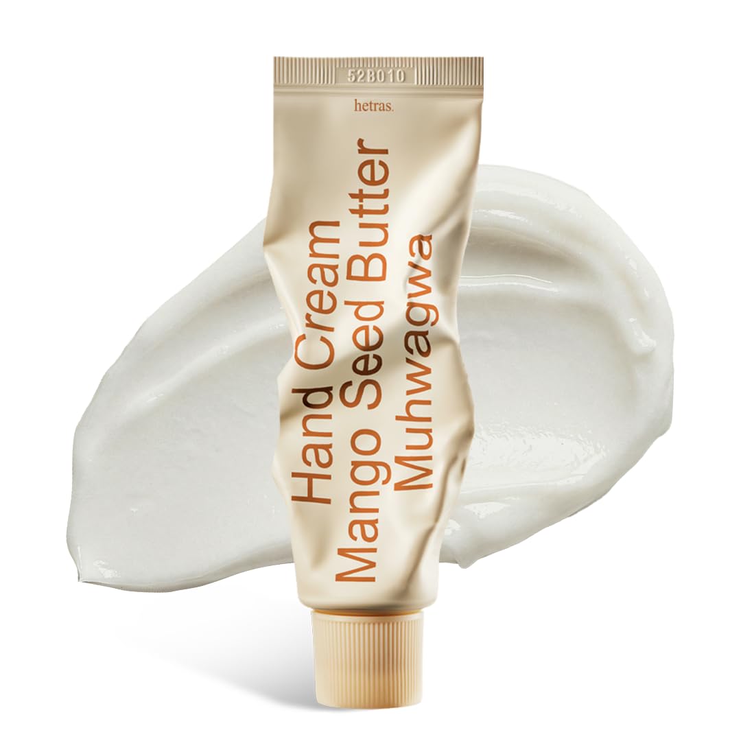 hetras. Perfume Hand Cream (Muhwagwa) – Fast-Absorbing Moisturizer for Dry Skin | 1.69 oz Travel-Size Non-Greasy Lotion | Nourishing Mango & Shea Butter | Long-Lasting K-Beauty Fig Accord Scent