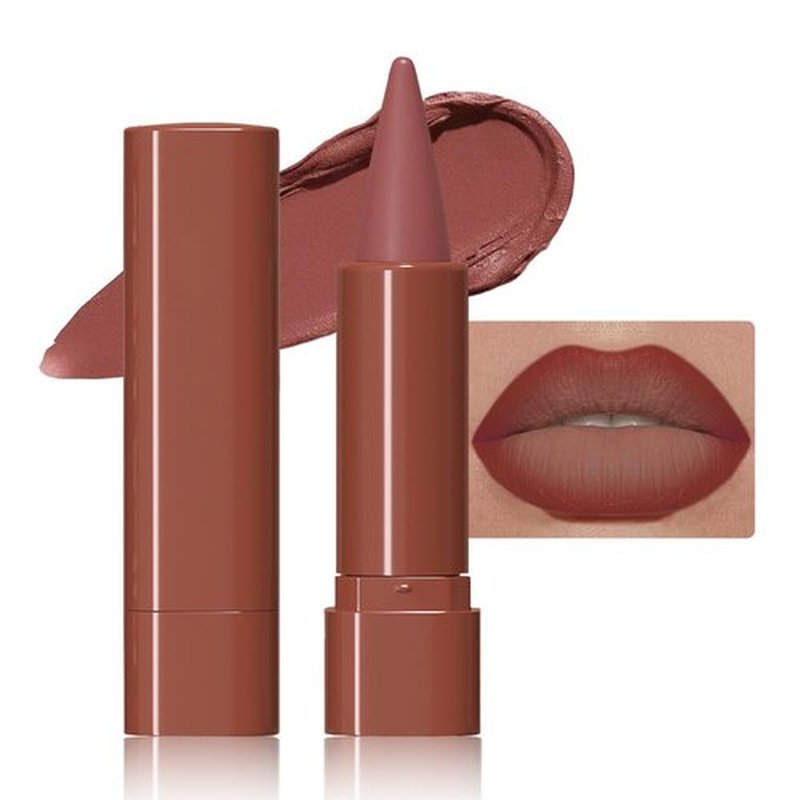JUAAZIN Smokey Topaz Gradient Matte Lipstick Crayon Lip Liner pencil, Flawless Contour Gradual Ombre Effect lip Pencil, High Pigmented Long Lasting Waterproof Smudge Proof Lipstick Pencil 02#