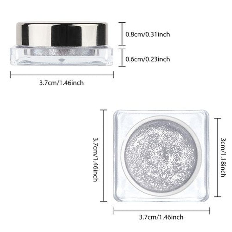 HHLTOH Eyeshadow Single Shimmer, High-Pigment Monochrome Eye Shadow Pressed Powder, Everyday Velvety Silky Eye Makeup Looks, Professional Long-Lasting Waterproof Single Eyeshadow Palette, 02# Silver