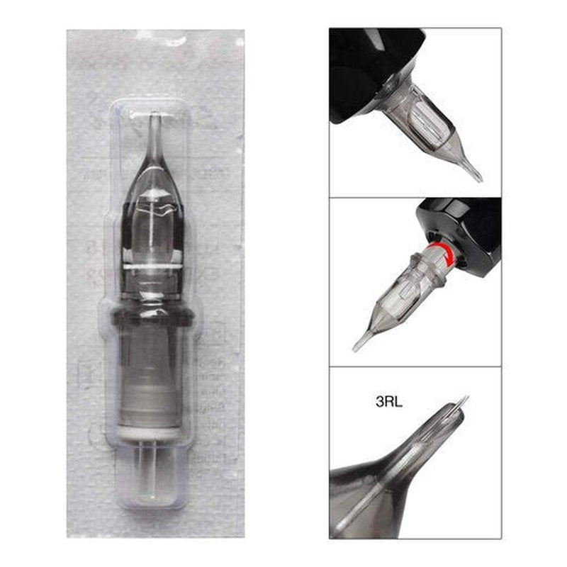 Tattoo Cartridge Needles, ATOMUS 20pcs 1RL 3RL 5RL 7RL 9RL 11RL Round Liner Disposable Tattoo Needle (20pcs 3RL)