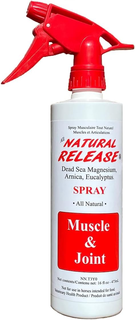 Four Oaks Farm Ventures, Natural Release Muscle Spray Treatment - Horse Liniment for Sore Muscles, Joint Pain, Tendon & Inflammation Relief - Easy to Use, Fast Acting, Alcohol & Menthol Free (16 oz)