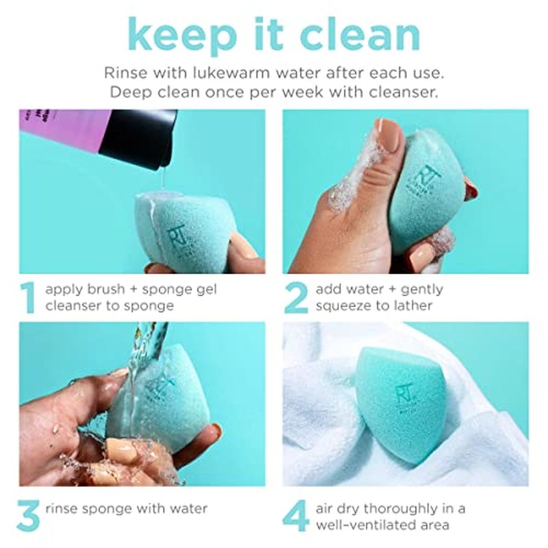 Real Techniques Miracle Mattifying Makeup Sponge Duo, Matte Finish, Cloud Skin, Full Coverage Foundation & Powder Makeup Blending Sponges for Oily Skin, Cruelty & Latex-Free Foam, 2 Count