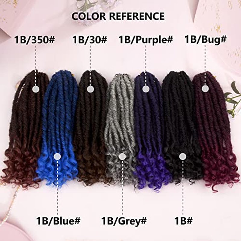 Goddess Faux Locs Crochet Hair 10 Inch Straight Goddess Locs with Curly Ends 6 Pcs/Lot Pre-looped Synthetic Crochet Braids Hair for Women(1B#)