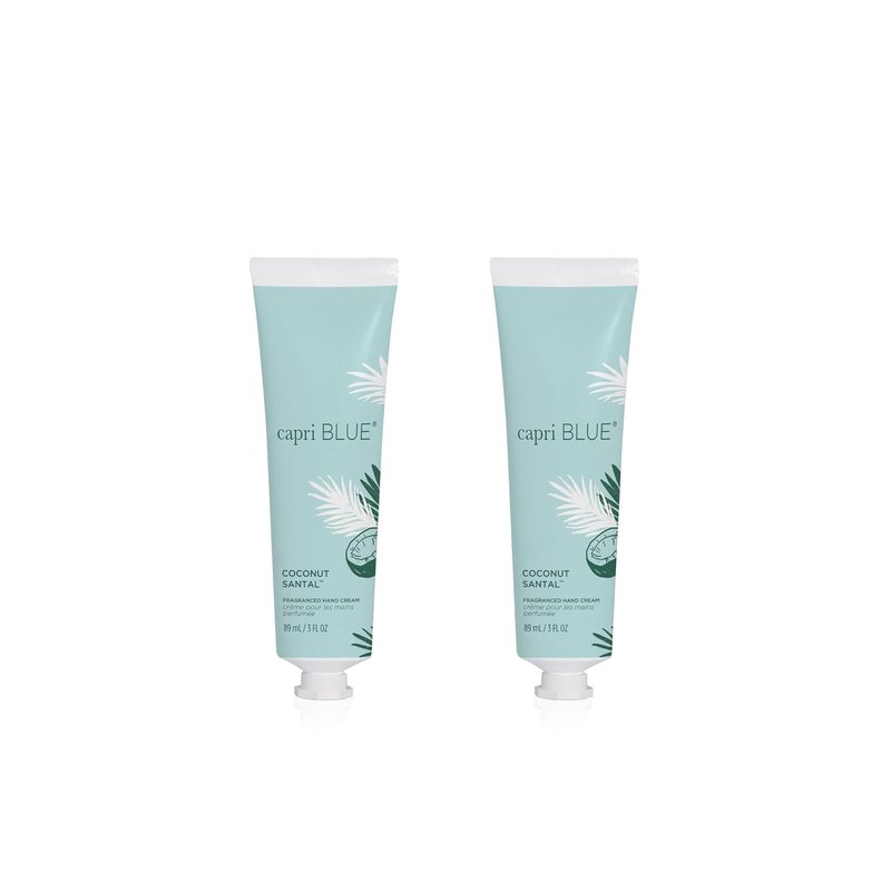 Capri Blue Moisturizing Hand Cream - Nourishing Jojoba & Shea Butter for Dry Hands | Coconut Santal, 3 oz (Pack of 2)