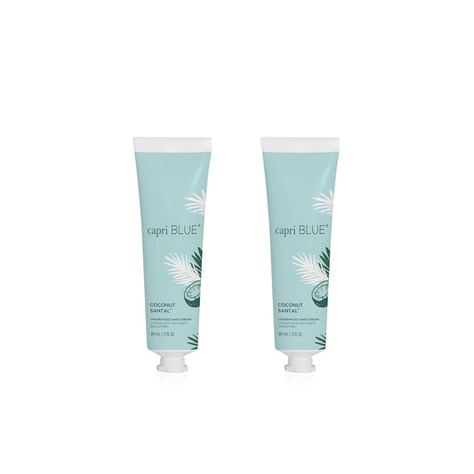 Capri Blue Moisturizing Hand Cream - Nourishing Jojoba & Shea Butter for Dry Hands | Coconut Santal, 3 oz (Pack of 2)