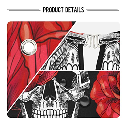 Skull And Red Roses Barber Cape Salon Cape Haircut Apron Hair Cut Cape Waterproof, 55"x65"