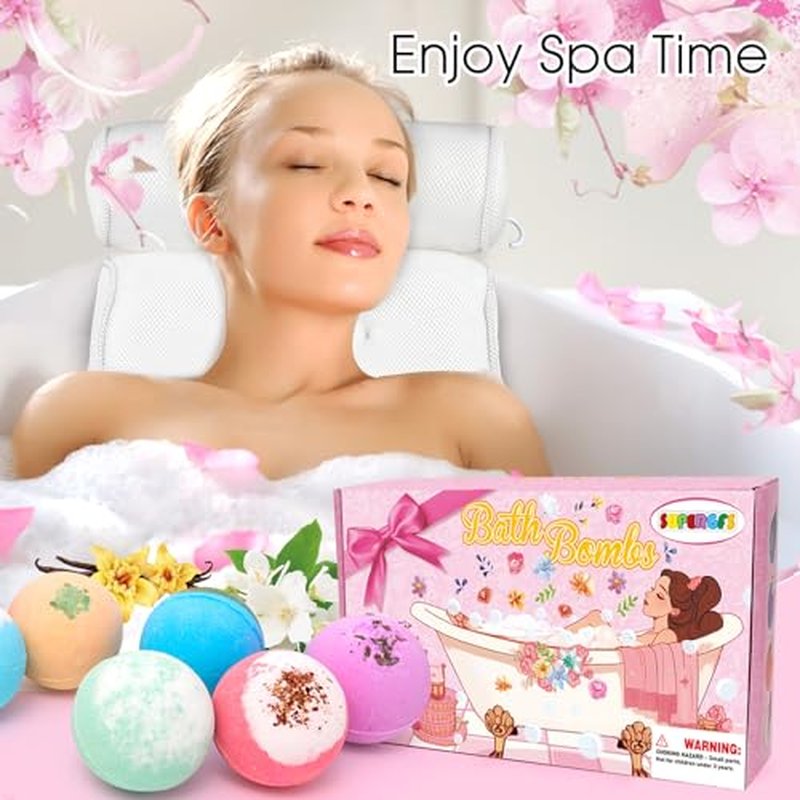 Bath Bombs for Women Gift Set Organic Bath Bombs Home SPA Bubble Bath Bombs for Relaxing Birthday Gift for Her, Wife, Mother