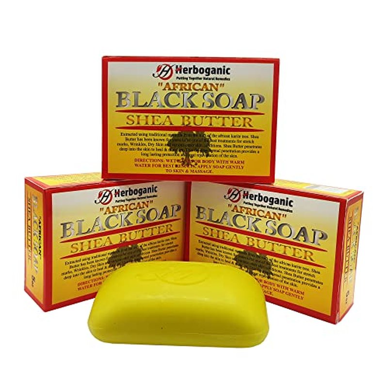 HERBOGANIC Mango Butter Herbal Soap | Pack of 3 of 5oz soap Bar | Natural Bar Soap for Face and Body | Hydrating and Nourishing | Suitable for Men and Women