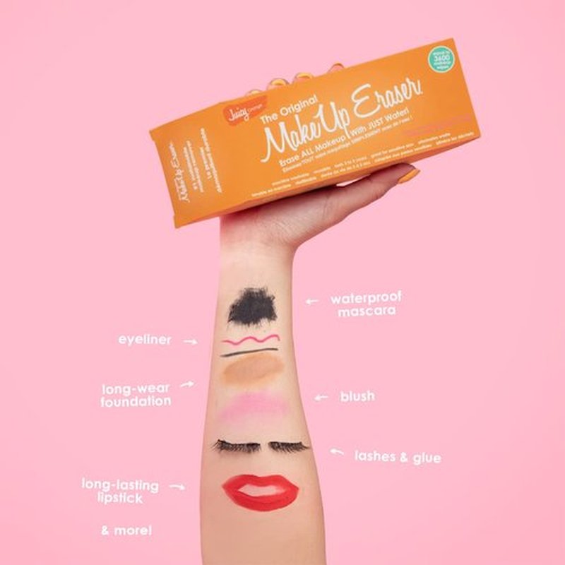 MakeUp Eraser, Erase All Makeup With Just Water, Including Waterproof Mascara, Eyeliner, Foundation, Lipstick and More (Juicy Orange)