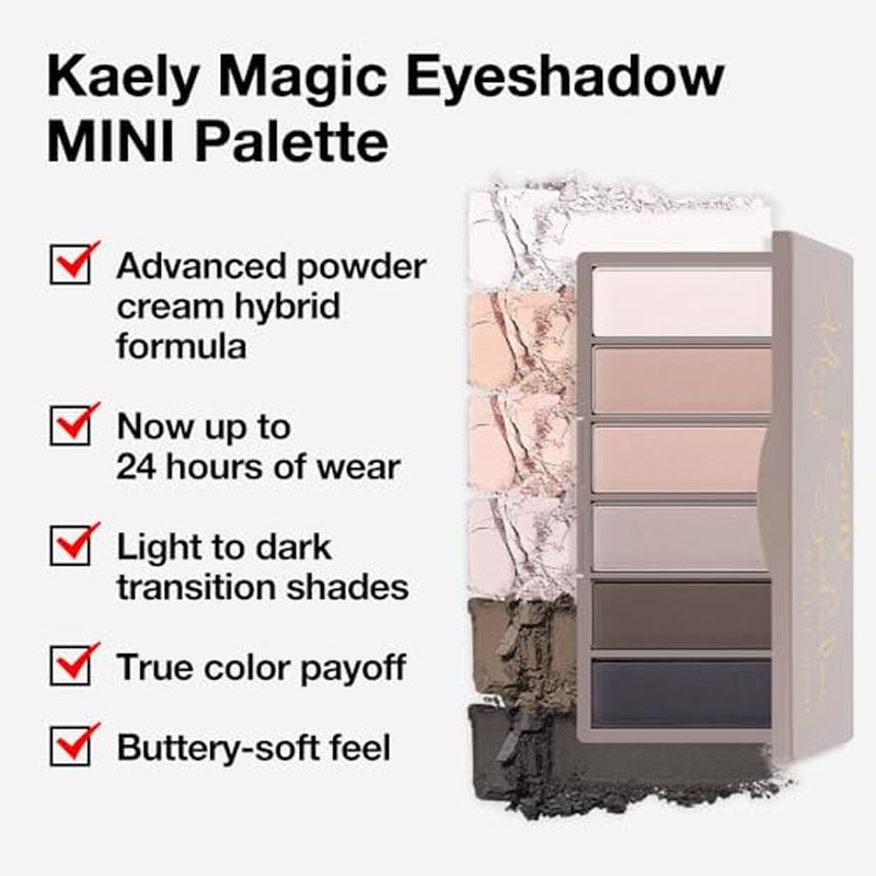 Kaely 6 Color Mini Nude Eyeshadow Palette Makeup, Highly Pigmented Eye Shadow Palette Waterproof, Natural Matte Eye Shadow Palette, paleta de sombras de ojos, Vegan & Cruelty-free, 01