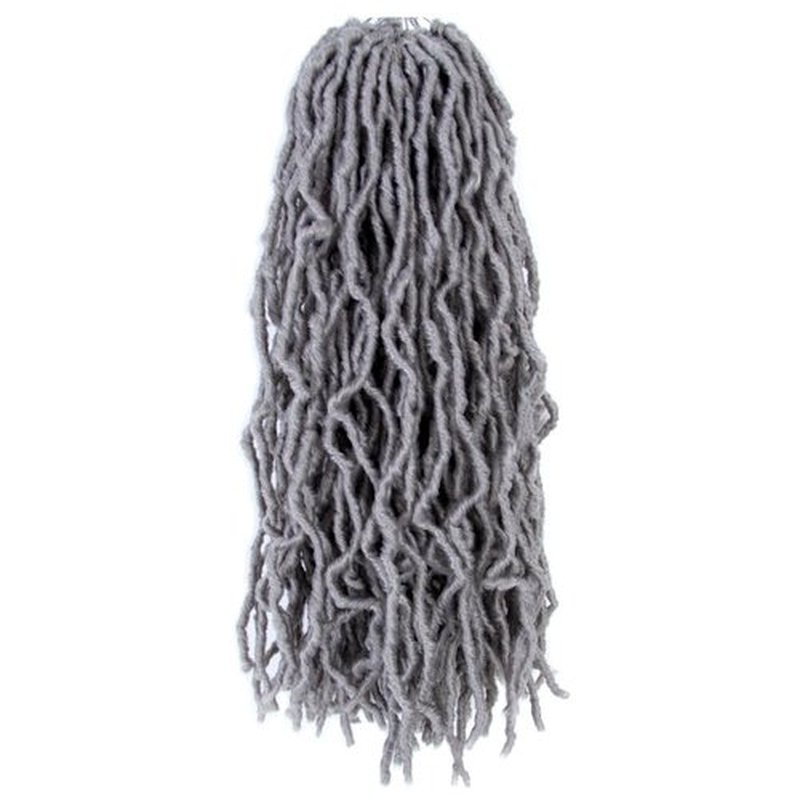 Niseyo Gray Faux Locs Crochet Hair 16 Inch Soft locs, 6 Packs Short Crochet Locs Pre Looped Crotchet Straight Synthetic Hair Extensions (16 Inch, Grey)