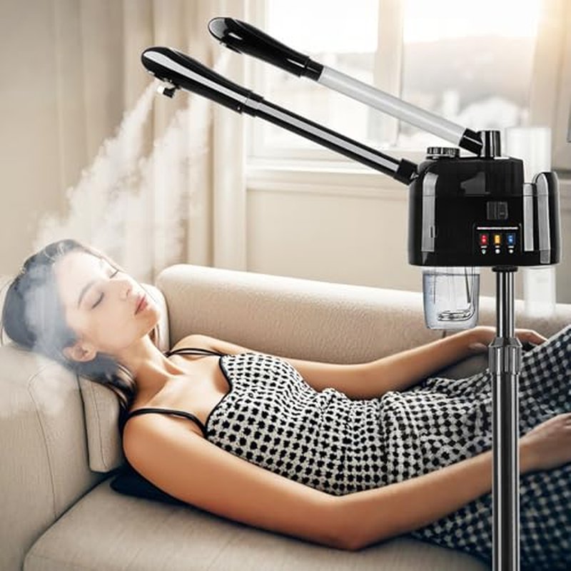 Facial Steamer Professional,Salon Señor 2 in 1 Steamer for Face,Hot&Cold Facial Steamer on Wheels,Facial Steamer for Esthetician Facial Deep Cleaning