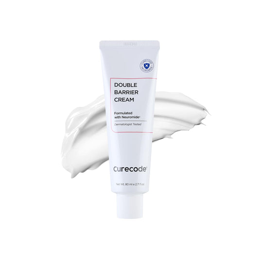 CURECODE Double Barrier Cream 80ml (2.71 Fl Oz) Korean Skin-Biome Science with Neuromide, Encourages Ceramide, Soothes Sensitive & Dry Skin, Strengthen and Repair Skin Barrier EWG verified