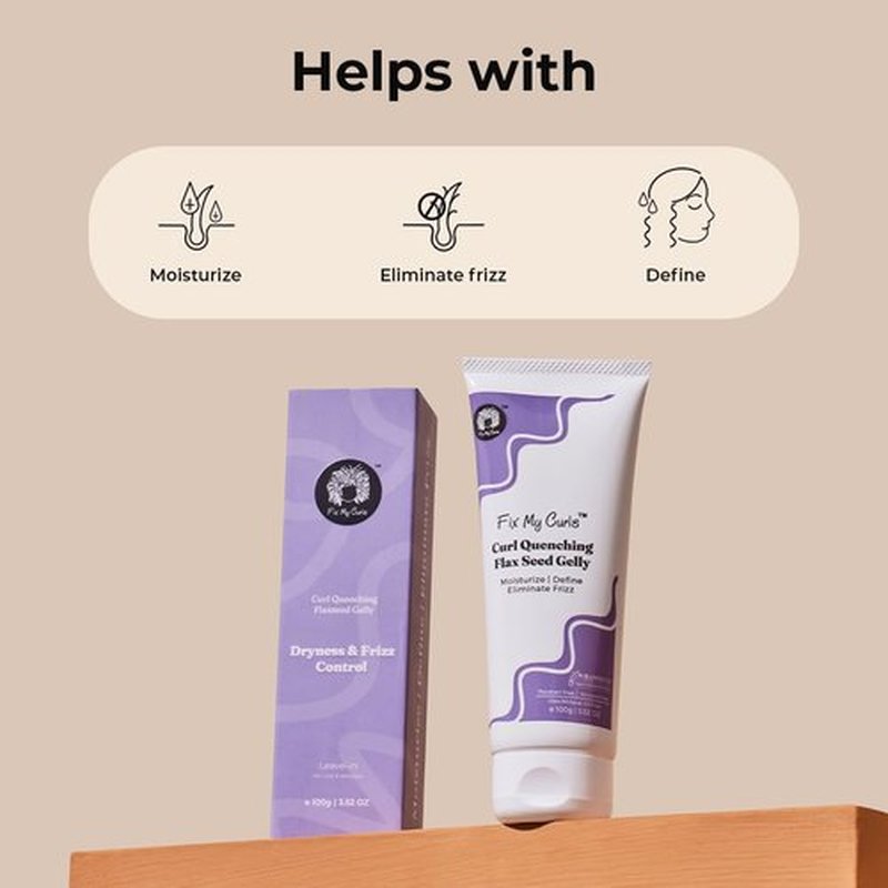 FIX MY CURLS Curl Quenching Flaxseed Gelly | With Aloe Vera, Chia, & Flax Seeds | For Curly, Wavy & Frizzy Hair | Silicone Free Curl Definition with Strong Hold Curl Defining Gel | Vegan | 7.05 Oz