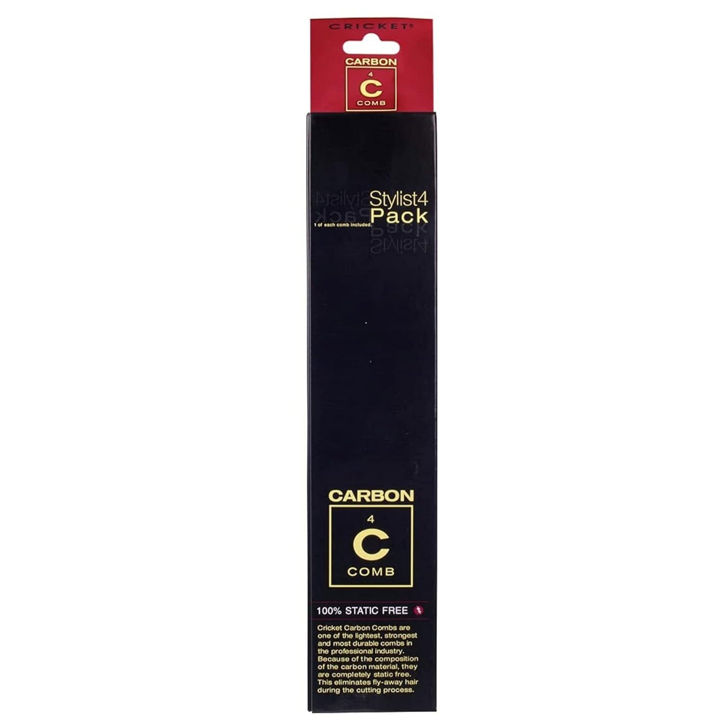 Professional Carbon Comb Set for Hair Styling – Anti-Static, Heat-Resistant, 4-Piece Variety Pack