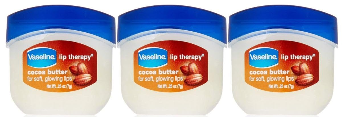 Vaseline Lip Therapy Cocoa Butter, .25 oz (Pack of 3)