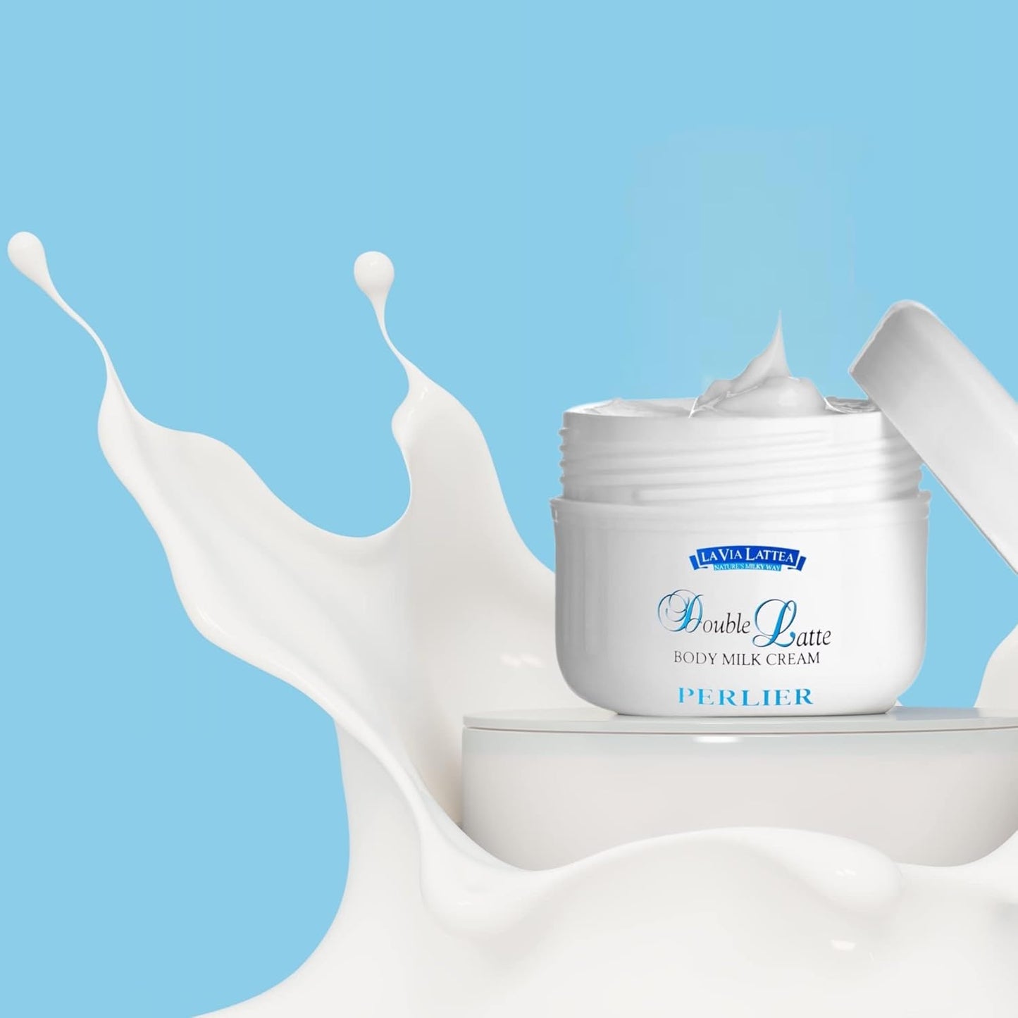 Perlier Double Latte Body Milk Cream for Sensitive Skin - 6.7 oz Moisturizer