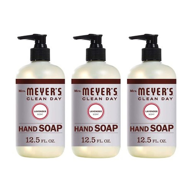 Mrs Meyers Hand Soap Lavender 12.5 Ounce Pump (370ml) (3 Pack)