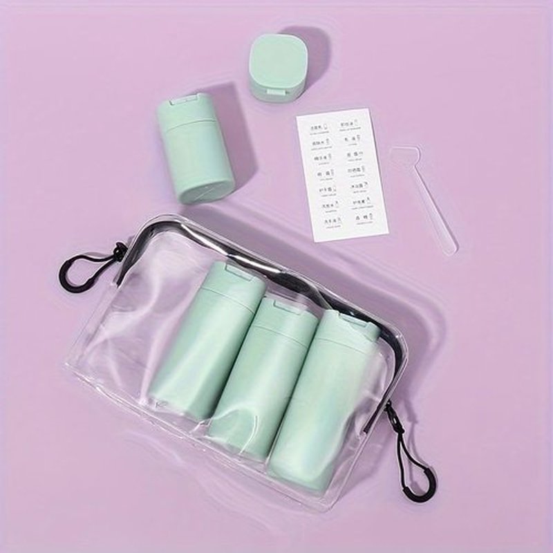 FANPOI 5pcs Travel Bottles Toiletry Containers Set, TSA Approved, Portable Travel Bottles with Waterproof Toiletry Bag, Travel Essentials
