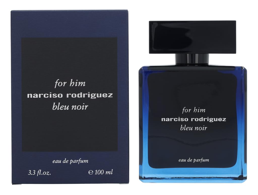 Narciso Rodriguez Bleu Noir Eau de Parfum Spray for Men, Blue, 3.3 Ounce
