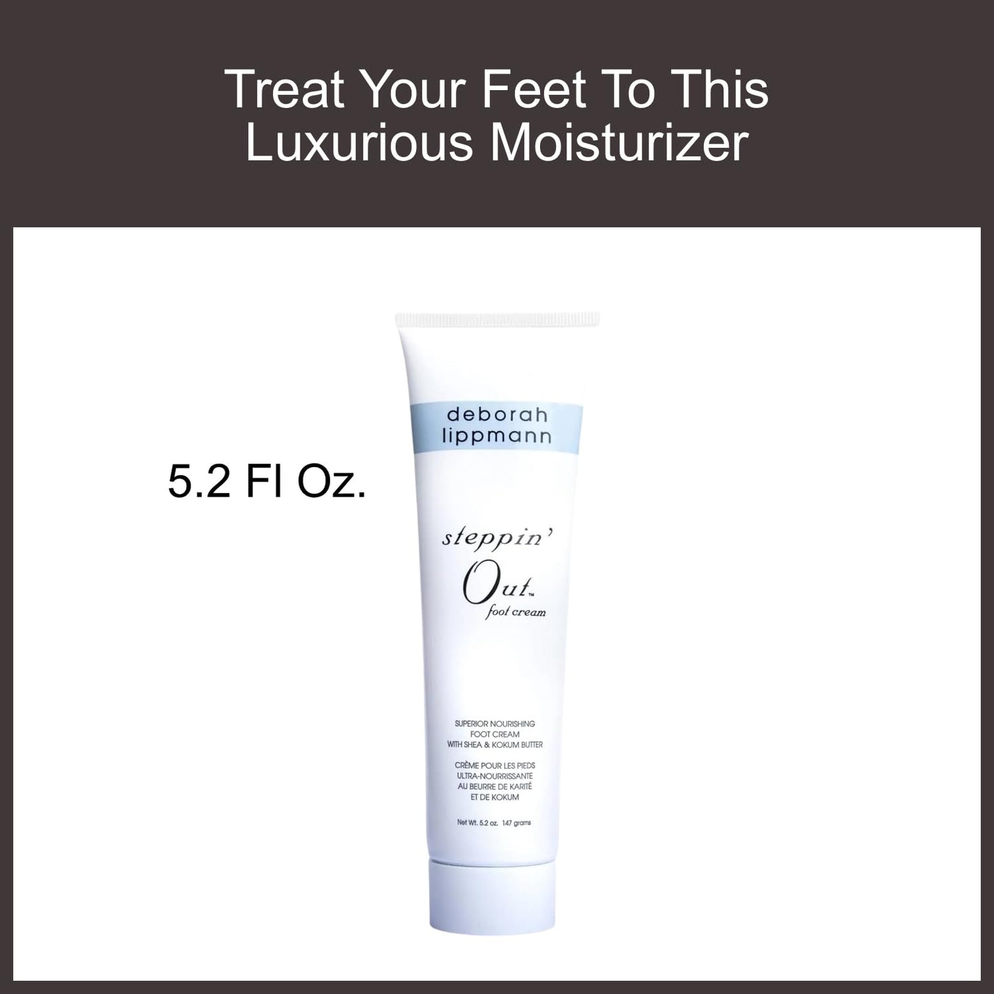 Deborah Lippmann Steppin' Out Foot Cream - Moisturizing & Non-Greasy, 5.2 Oz for Soft, Healthy Feet