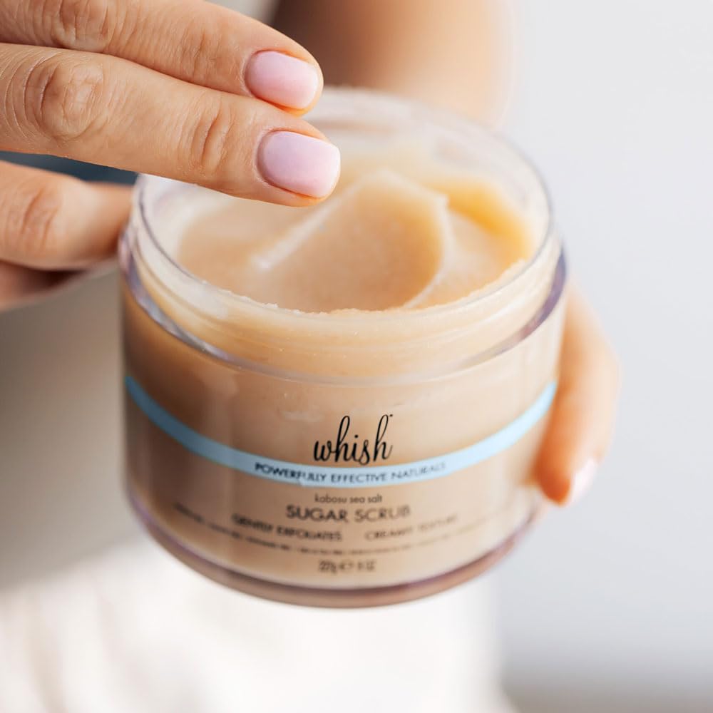 Whish Exfoliating Brown Sugar Body Scrub with Shea Butter, Aloe & Raspberry