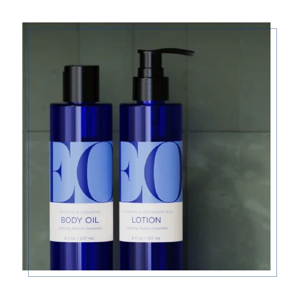 EO Body Oil for Massage & Moisture, French Lavender, 8-Ounce Bottles (Pack of 2)