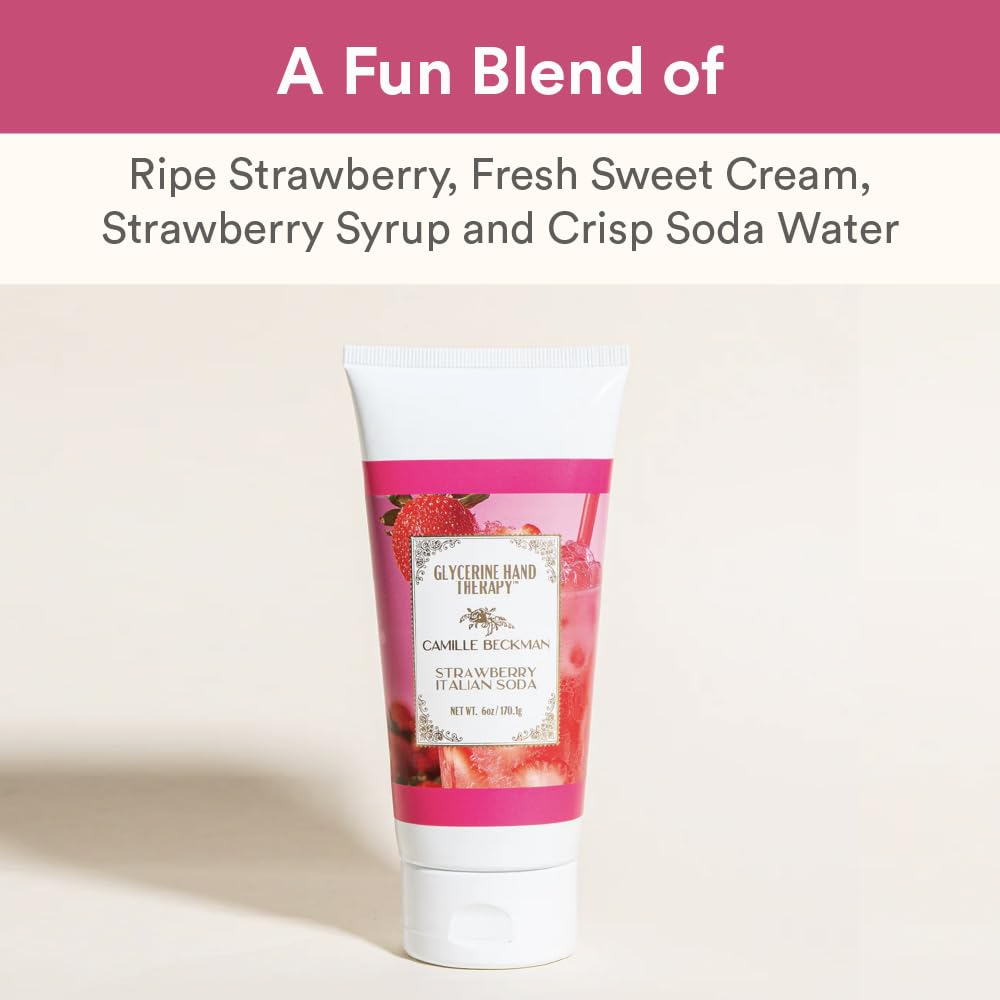 Camille Beckman Strawberry Italian Soda Glycerine Hand Therapy, 6 oz