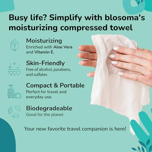 Eucalyptus and Mint Moisturizing Compressed Towel, Disposable Mini Tablets Cotton Coin Tissue, Water Activated Rejuvenating Towels for Travel, Camping, Gym, Home Portable Hand Wipe (Pack of 25)