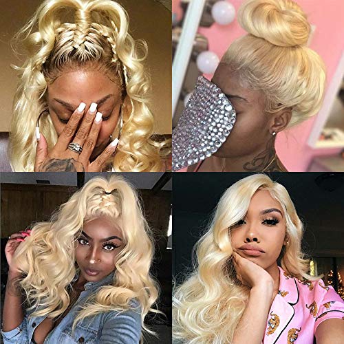 613 Frontal Blonde Frontal 13x4 Body Wave Human Hair 150% Density Ear To Ear Blonde Frontal 13x4 Transparent Hd Lace Free Part With Baby Hair (613 Frontal, 14 Inch)