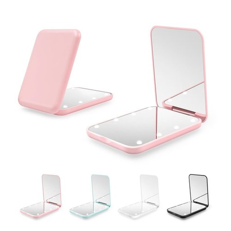 Kakuje Compact Mirror, 1X/3X Magnification LED Pocket Mirror with Nternal BIattery, Mini Mirror for Purse, Pocket,Travel and Present (Pink)