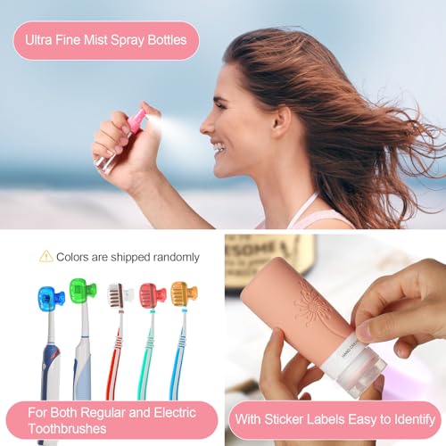 Vipop 20 Pack Travel Bottles for Toiletries,TSA Approved Silicone Travel size Toiletries,Leak Proof Travel Containers for Toiletries,Travel Bottles for Shampoo Conditioner Lotion (Dandelion)