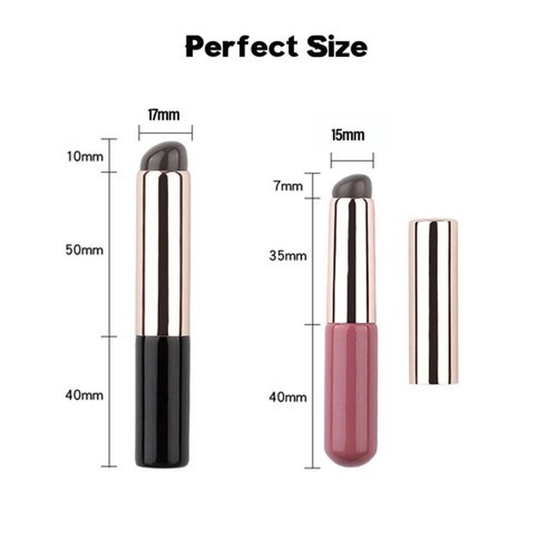 Lip Applicator Brush - 3PCS Exquisite Professional Dustproof Retractable Lip Brush - Makeup Lipstick Lip Gloss Applicators (2 Pink&Black)