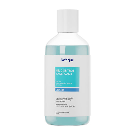 RE' EQUIL Oil Control Face Wash Soap Sulphate Free Face Wash with Zinc PCA Controls Excessive Oil Production For Oily Acne Prone Skin 200 ml