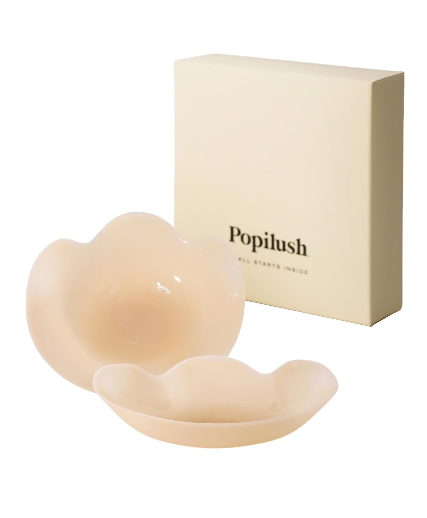 Popilush Nipple Covers - Silicone Reusable Sticky Bra, Cute Cat Paw Shape Seamless Adhesive Bras with Ultra-Thin Edge
