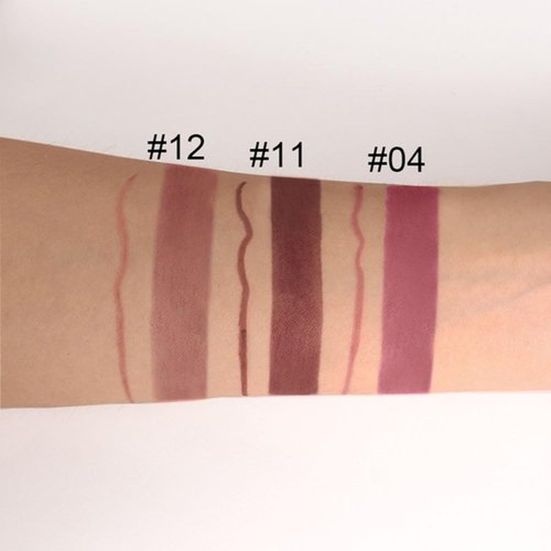 2 in 1 Nude Brown Matte Lip Liner & Lipstick Combination, DNM Metallic Dual Ended Lipstick, Lip Liner, Lip Gloss, 24 Hour all Day Long-Lasting Waterproof Lipliners Pen for Women Lip Makeup Gift Set12#