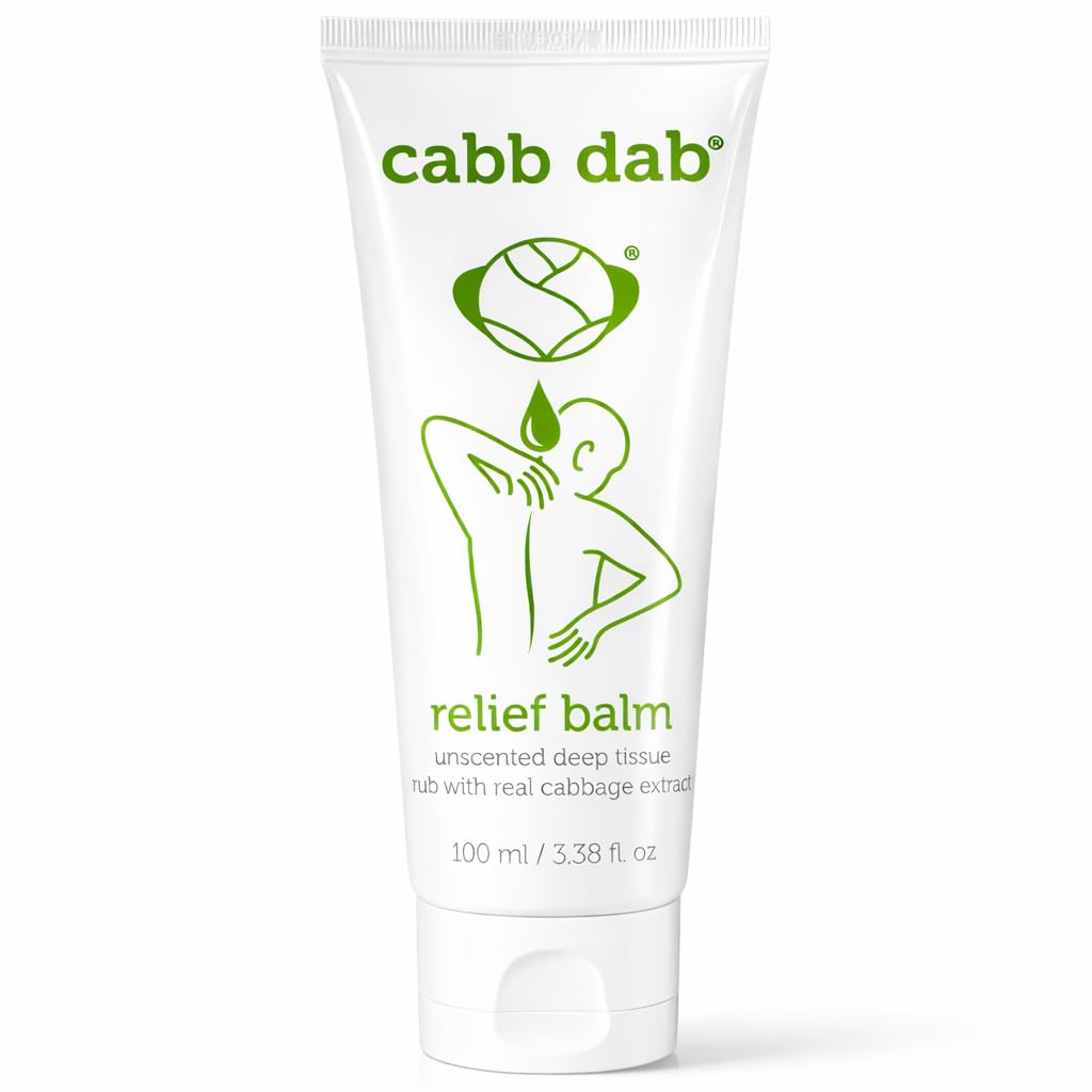 Cabb Dab Cabbage Cream – Breastfeeding Support for Nursing Moms – Engorgement, Weaning, Sore Breasts, Tenderness, Fullness, Discomfort – Fast-Absorbing, Non-Greasy, Plant-Based, 100ml Tube