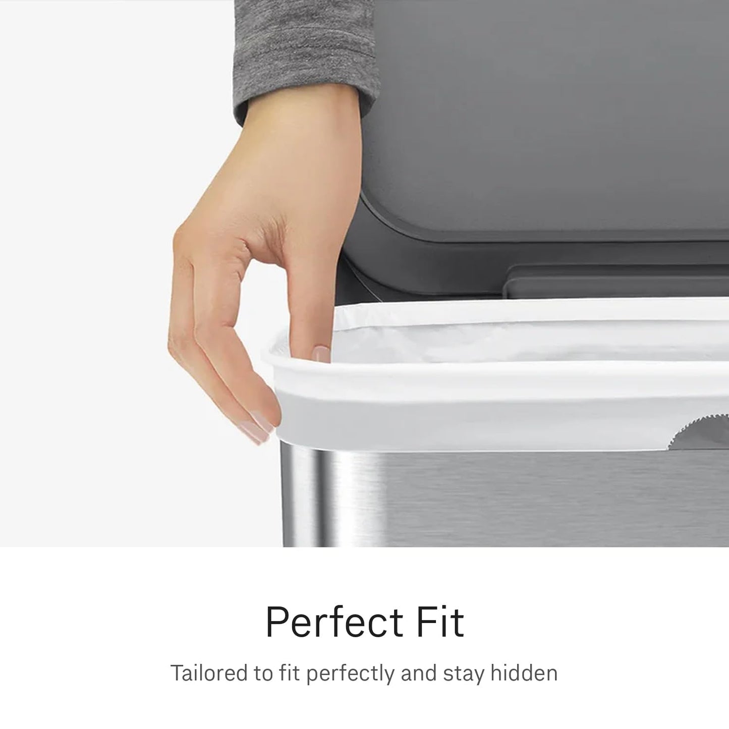 simplehuman Code B 150 Count Custom Fit Liners, Drawstring Kitchen Trash Bags, One-by-One Mess-Free Dispense, Extra Thick & Double Seamed, 50% PCR Plastic, 6 Liter / 1.6 Gallon, White