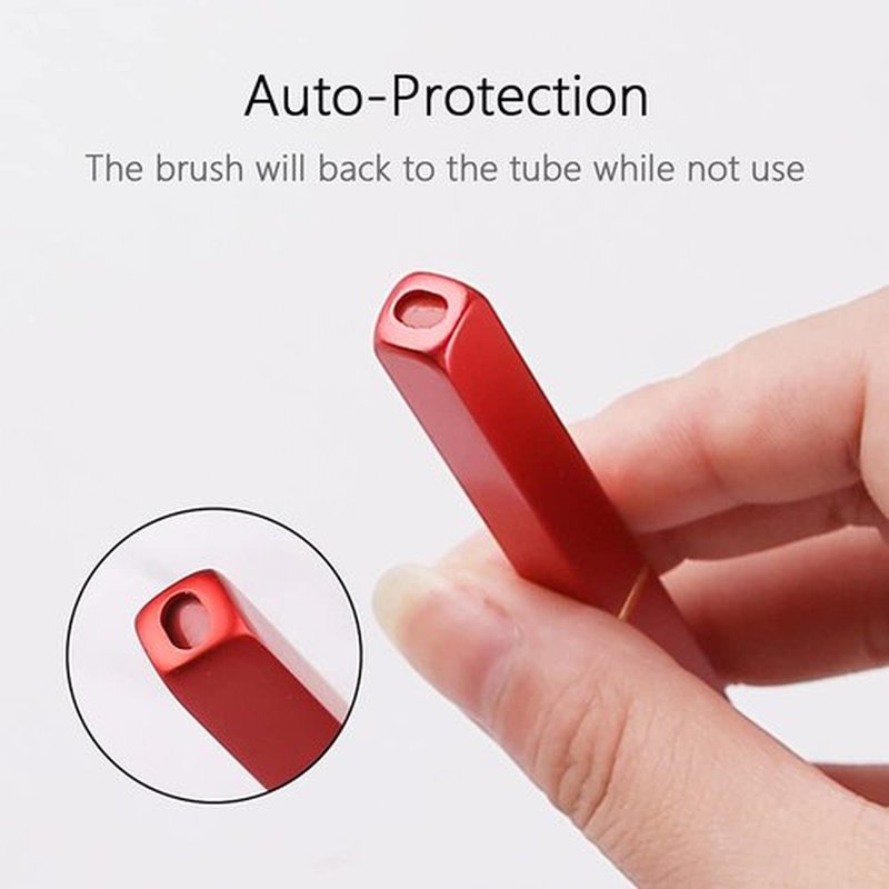Lip Applicator Brush - 3 Pack Exquisite Professional Dustproof Retractable Lip Brush - Makeup Lipstick Lip Gloss Applicators (Black, Silver and Jewelry Red)