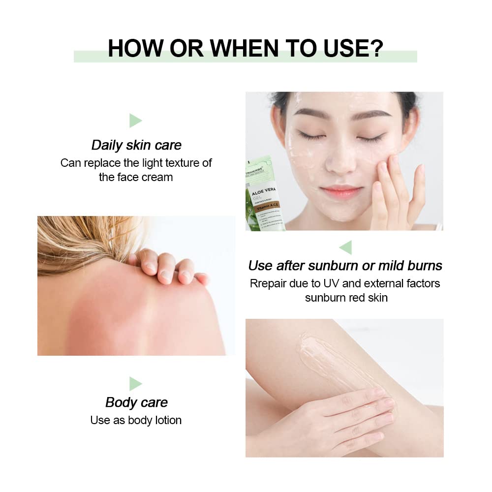 Neutriherbs Aloe Vera Gel Pure Aloe Vera Juice with Vitamin A, C, E for Sunburns Acne Dry Skin and Itch Soothing and Moisturing 6.7 Fl Oz