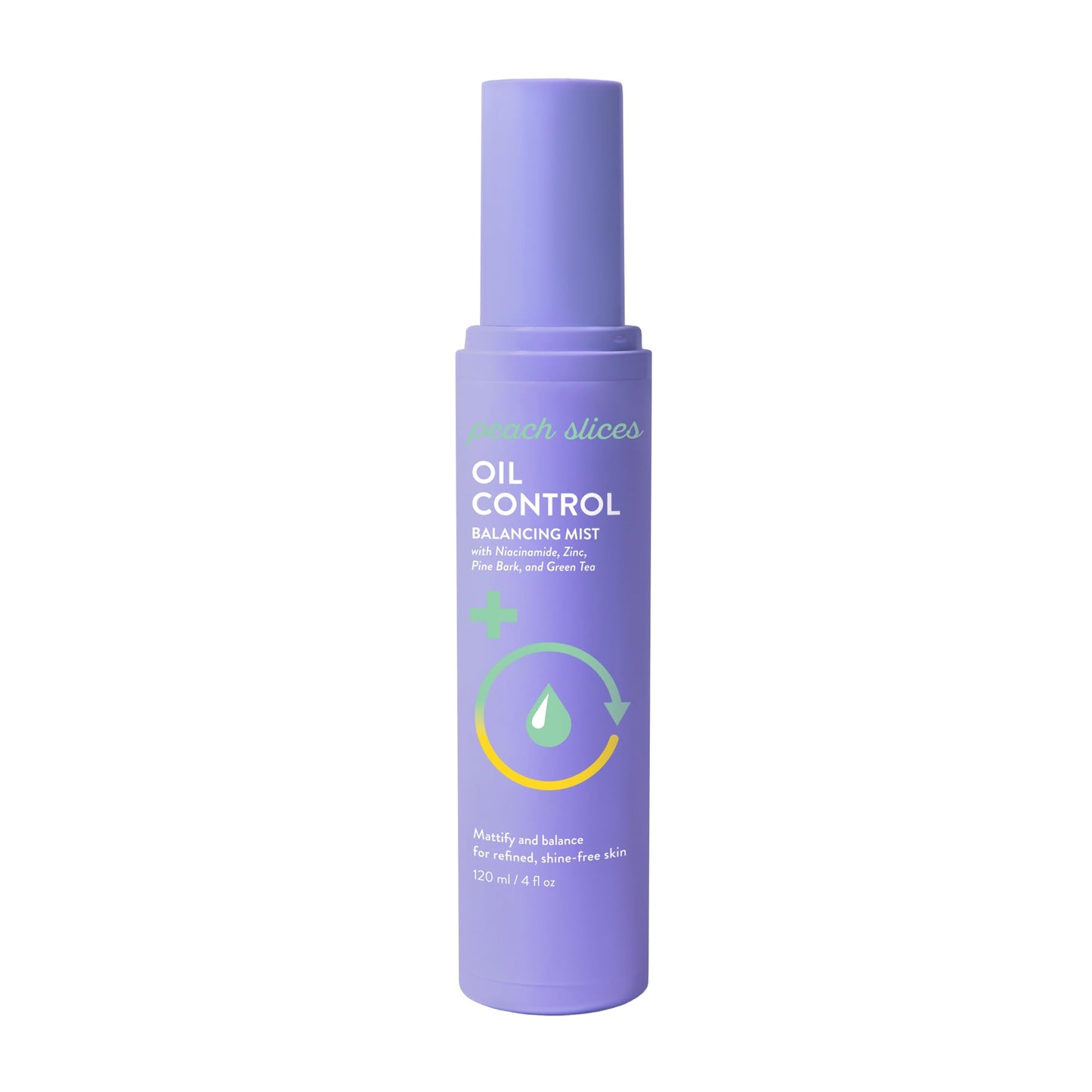 Peach Slices - Oil Control Balancing Mist (4 oz) - Mattify & Balance - Refined, Shine-Free Skin - Niacinamide, Zinc, Pine Bark, Green Tea - Face Mist - Vegan, Cruelty Free, Korean Skin Care & Beauty