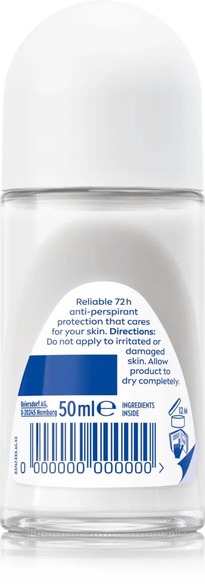 NIVEA Extra Bright 8 Super Food Vitamin C Collagen Booster Underarm Roll-On Deodorant, Alcohol-Free, 72HR Odor Protection, Smooth & Bright Skin, 50ml, 1.69oz, Pack of 2