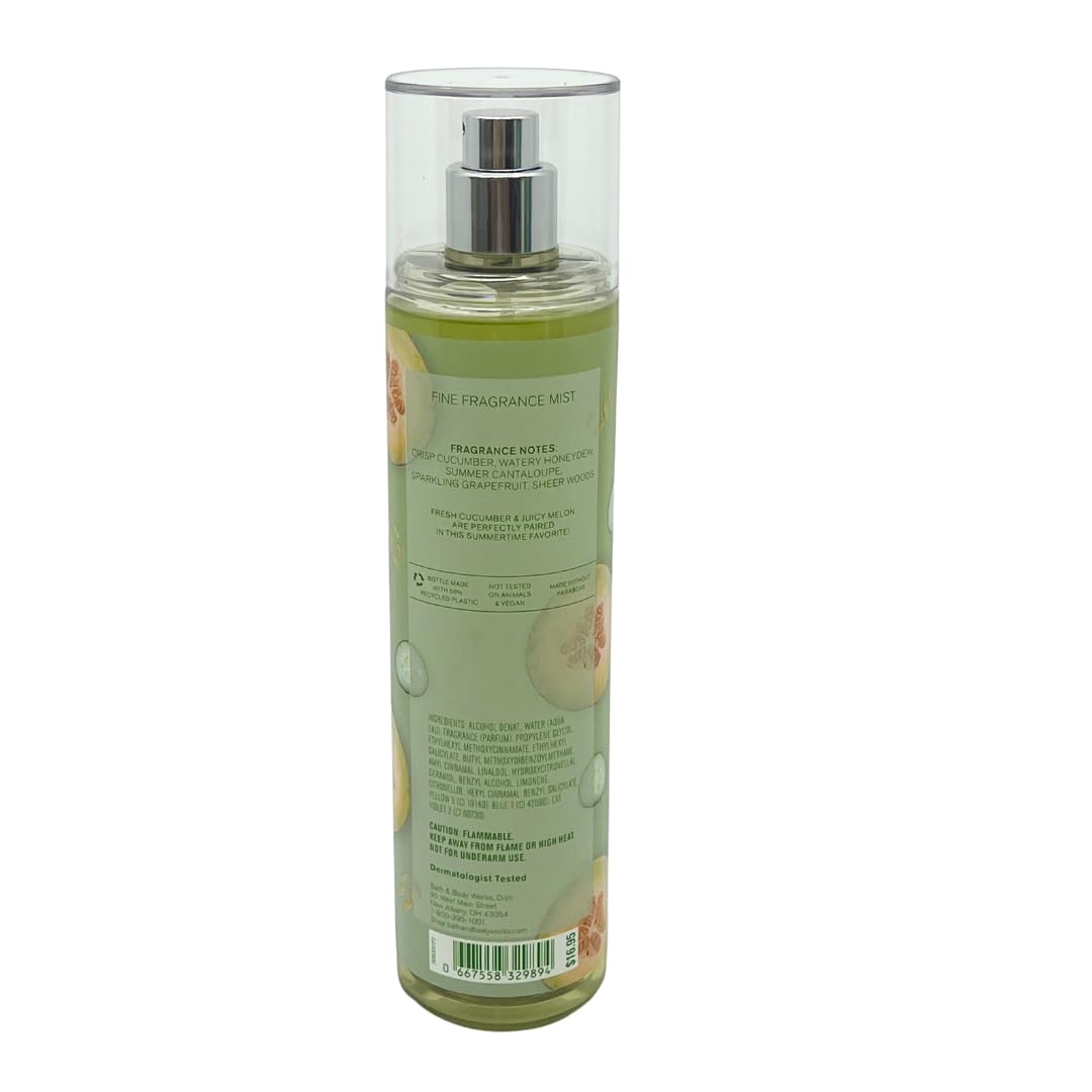 Bath & Body Works Cucumber Melon 3pc bundle - Shower Gel 10oz, Mist 8oz, & Body Cream 8oz