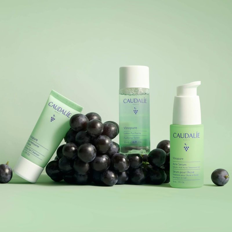 Caudalie Vinopure Acne Serum - Target Blemishes & Prevent Breakouts | 1.0 oz + 2 Travel Sizes