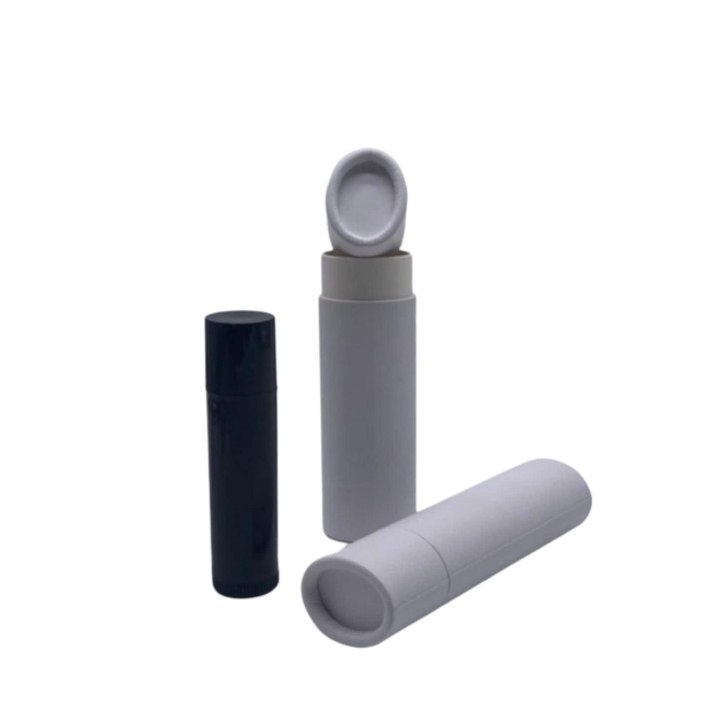 GreenWay 0.5oz / 15g Kraft Paperboard Lip Balm Tubes with Lids - 12 Pack Lip Gloss Tubes Refillable DIY Cosmetic Containers – Oval Shaped Lip Balm Containers Empty Holder - White