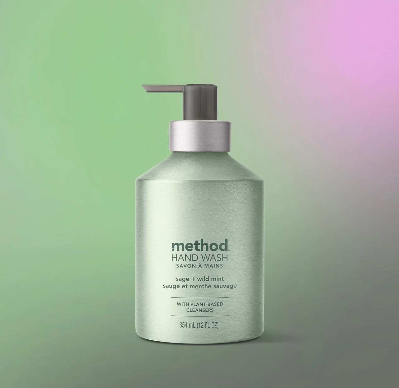 Method Premium Gel Hand Soap - Sage & Wild Mint, 12 oz Reusable Aluminum Bottle