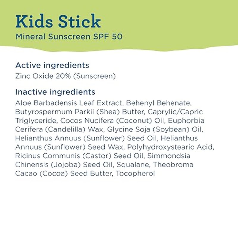 BLUE LIZARD Mineral Sunscreen Stick with Zinc Oxide SPF 50+ Water Resistant UVA/UVB Protection Easy to Apply Fragrance Free, Kids, Unscented, 0.5 oz