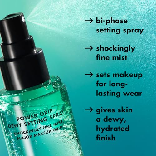 e.l.f. Power Grip Dewy Setting Spray, Ultra Fine Mist Made With Hyaluronic Acid, Grips Makeup For A Hydrated, Dewy Finish, Vegan & Cruelty-Free