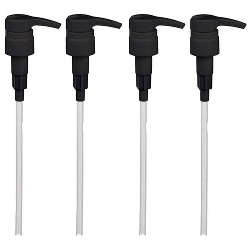 Universal Shampoo/Conditioner Dispenser Pump for Bottles, Leak Proof, Pump Top (Black - Pack of 4)